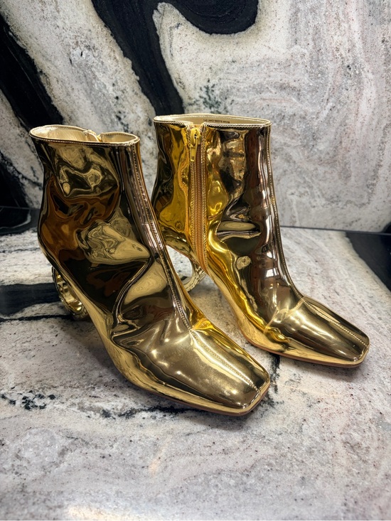 Katy Perry Collections Shoes - Katy Perry The Linksy Gold Metallic Watch Heel Ankle Boots Size 8